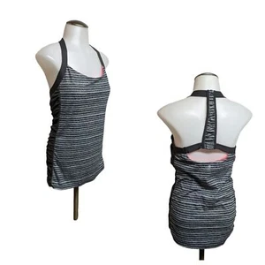 Ideology Top Women Large Activewear Sleeveless Stripes T-Back Tank L - Picture 1 of 8
