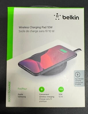 Belkin BoostCharge Wireless Charging Pad 10W WIA001BK BNew Apple Samsung (Z16) - Image 1 of 3