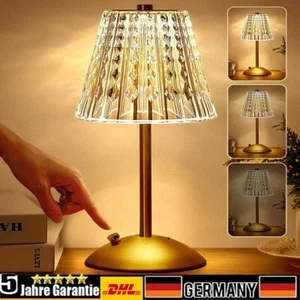 Dimmbar LED Tischlampe Kabellos Touch Akku Tischleuchte USB Wiederaufladbar - Bild 1 von 12