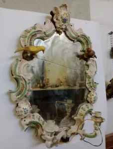 Antico Specchio In Ceramica - Foto 1 di 10