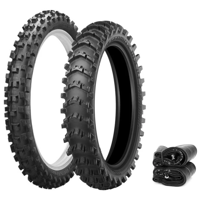Dunlop Geomax MX14 MX3S Tires Tubes Set Moto Motocross Honda CRF250R - 2004-2018 Foto 1 de 1
