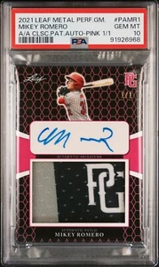 2021 Perfect Game AUTO Patch Pink 1/1 MIKEY ROMERO Boston Red Sox PSA 10 - Picture 1 of 2