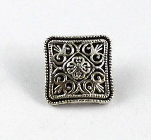 30PCS Tibetan silver floral square button beads