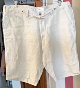 BRAX Kurze Leinen Hosen Herren Gr. 58 Natur weiß, Creme Farbe - Bild 1 von 4