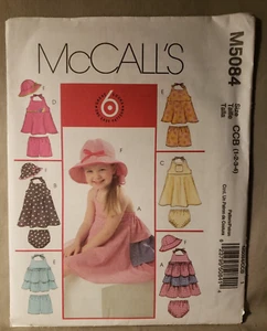 McCall's M5084 Sewing Pattern Toddler Dress Hat Shorts Bloomer SZ 1 2 3 4 - Picture 1 of 2
