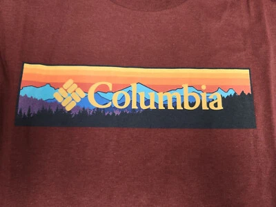 Columbia Maroon/Burgundy Short Sleeve Print T-Shirt Big & Tall FREE SHIP - Image 1 of 4