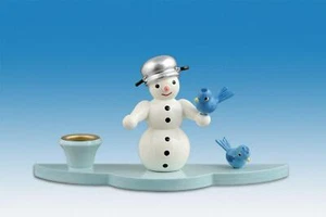 Kerzenhalter Schneemann mit Vögel Höhe ca. 6cm NEU Kerzenständer Kerzenleuchter - Picture 1 of 1