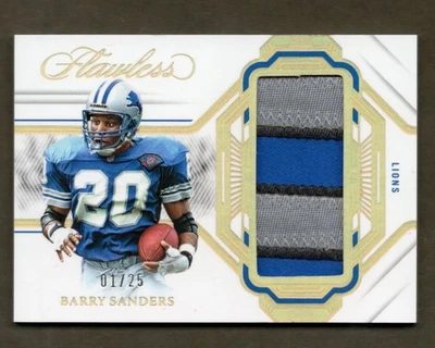 Parche Panini Flawless Barry Sanders 2023 #1/25 PRIMERO IMPRESO Foto 1 de 2