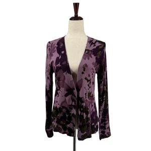Pendleton Wild Flower Merino Wool One Button Cardigan Pullover S Lila - Bild 1 von 14