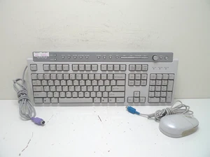 Sony PCVA-KB7P/U Vaio Gray PS/2 Wired Multimedia Keyboard w/ PCVA-MS1PL Mouse - Picture 1 of 8