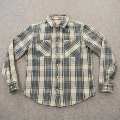 Altamont Shirt Mens Medium Gray Beige Button  Up Flannel Long Sleeve Plaid - Image 1 of 4