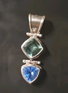 Sarda Sterling Silver With Blue And Green Gemstones - Picture 1 of 7