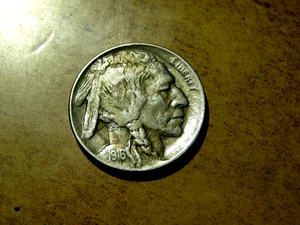 Nice Original Full  Horn & Full Liberty AU 1916d  Buffalo Nickel K1 - Picture 1 of 2