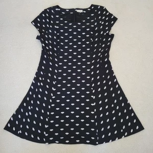 Maison Jules Cute XXL Fit & Flare Dress Scoop Neck Bust Darts Lined Cap Sleeves - Picture 1 of 17