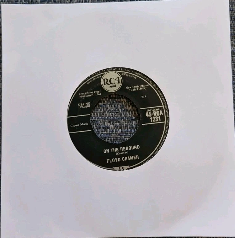 VINTAGE VINYL - ON THE REBOUND by FLOYD CRAMER - 7 INCH 45RPM SINGLE - Image 1 of 1