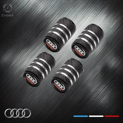 Set Of 4 Premium Metal Tyre Dust Valve Caps Zebra Type For AUDI All Models - Image 1 of 2