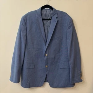NWT Saddlebred 48R Light Blue 100% Cotton Mens Blazer Sport Coat Jacket Office - Picture 1 of 17