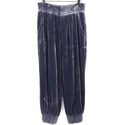 Pantalones de chándal para mujer Anthropologie Gloria de terciopelo aplastado azules talla grande Foto 1 de 4