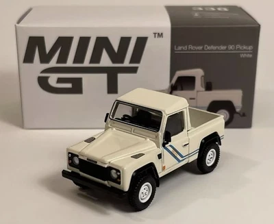 MINI GT, LAND ROVER Defender 90 pick-up Blanc, échelle 1/64, MGT00338-R - Photo 1/4