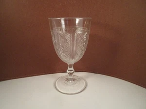 Antique EAPG Paneled Diamonds Wine Goblet Clear Glass - Picture 1 of 5