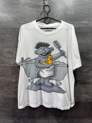 Camiseta De Colección 1990 Jim Henson Plaza Sésamo Ernie Rubber Ducky Película de Dibujos Animados M Foto 1 de 4