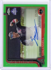 2025 Topps Pro Debut Slade Caldwell Green Chrome Refractor Autograph 21/99 - Bild 1 von 2