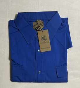 Coevals Club Pearl Snap Shirt Herren XL royalblau L/S Rollärmel Western *NEU* - Bild 1 von 16