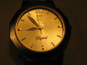 *Working* WATCH Men's GENEVA ELEGANT GQI (New battery) [b5] - Picture 1 of 6