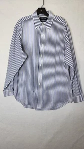 Ralph Lauren Golf Men's Large Classic Blue White Stripe Long Sleeve Button Up - Picture 1 of 7