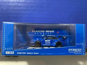1/64 JEANS ASFALTO PORSCHE RWB 930 WALLYS LUCKY STAR MUNDO RUGOSO AZUL BLANCO RAYAS - Imagen 1 de 2