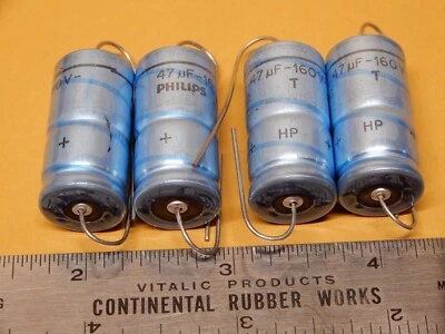 Condensadores electrolíticos Philips 47uf 160V cantidad 4 NOS Foto 1 de 2