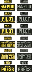 PFA PRESS 24 EMB PATCH 4X10 & 2X5 HOOK ON BACK OD GOLD ON BLACK - Picture 1 of 2
