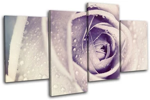Rose Flowers Love Floral MULTI CANVAS WALL ART Picture Print VA - Picture 1 of 1