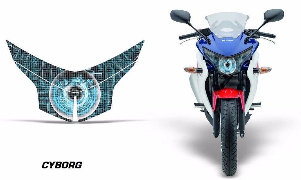Kit de gráficos de ojos de faros cubierta de calcomanía para Honda CBR 250R 2010-2013 AZUL CYBORG Foto 1 de 1