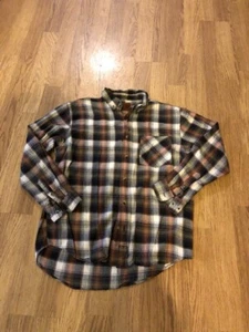 BUCKHORN RIVER ~Plaid Flannel Shirt (Mens Medium) Brown Black - Picture 1 of 1