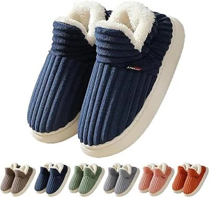 Men Winter New Women Cotton Slippers Outdoor Fashion Couple Slippers Warm Indoor - Picture 1 of 17