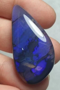 Lightning Ridge Opal Polished 28.6 Carat Blue Black Crystal Opal Lapidary NSW - Picture 1 of 15