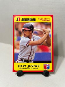 1991 DAVE JUSTICE #14 JIMMY DEAN SIGNATURE EDITION ATLANTA BRAVES BASEBALL