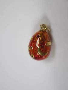 🌷 Joan Rivers Fabergé Huevo Dije ROJO NARANJA LUNA CELESTIAL SOL * De colección - Imagen 1 de 2