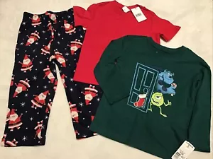 Konvolut Größe 2T Weihnachten Santa Disney Monster’s Inc Pyjama Set Neu mit Etikett Jammies - Bild 1 von 7