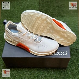 Ecco Biom C4 GTX GORE TEX White Orange Blue Golf Shoe Sneaker ⛳️ EU 42 US 8 .5 - Picture 1 of 10