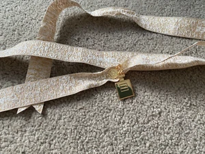 Authentic Chanel Christmas Decorative Gift Ribbon With Charm Charms 141cm - Picture 1 of 5