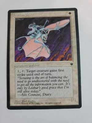 MTG Magic The Gathering Card Icatian Scout P. FOGLIO Summon Soldier White Falle - Image 1 of 2