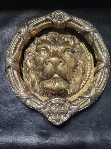 8 In Lion Face Heavy Brass Door Knocker Tiger Face Door Bell Cover