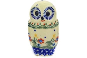 Estatuilla europea hecha a mano de porcelana de cerámica de búho diseño floral pintado a mano - Imagen 1 de 3