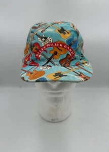 VTG Steve Miller Band 80s 90s All Over Print Guitar Hat L/XL winterland elastic - Picture 1 of 6