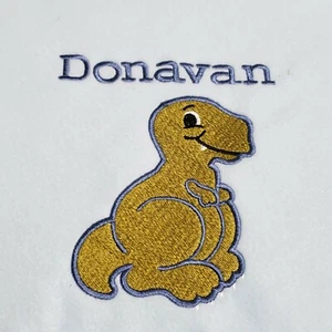 Personalized Embroidery Baby Fleece Blanket With a Dinosaur - Picture 1 of 3
