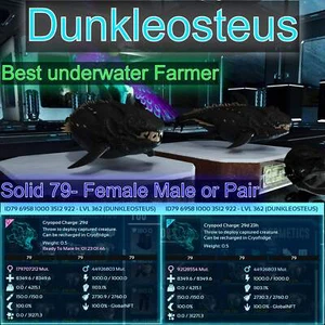 🦖Ark Survival Ascended Pve Dunkleosteus / Dunkleo 362Max Lvl 1103dmg stampato - Foto 1 di 7