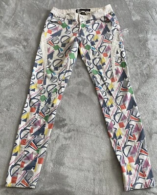 Pantalones de mezclilla vintage Rocawear para mujer talla 7 estampado abstracto hip hop 29x31 Foto 1 de 4