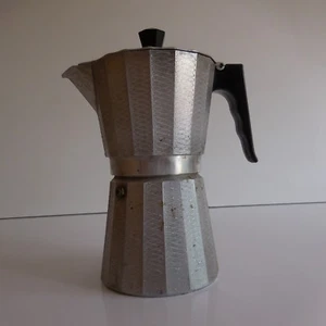 N2441 Moka Coffee Maker Aluminum Bakelite 20th Italy Art Deco Vintage - Picture 1 of 12